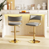 Swivel velvet bar stool — Set of 2
