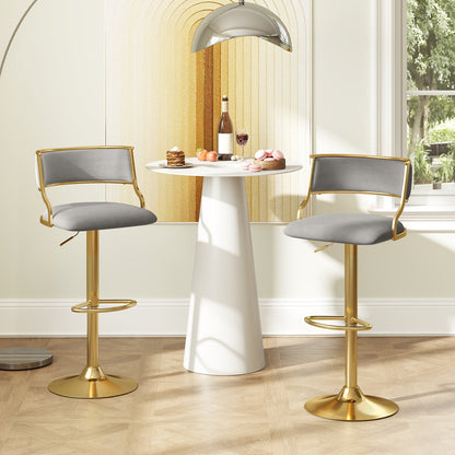 Tabouret de bar pivotant en velours — Lot de 2