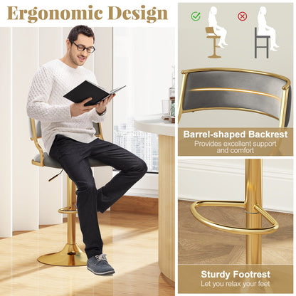 Tabouret de bar pivotant en velours — Lot de 2