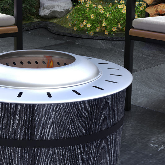 Smokeless Outdoor Fire Pit with Fireproof Mat