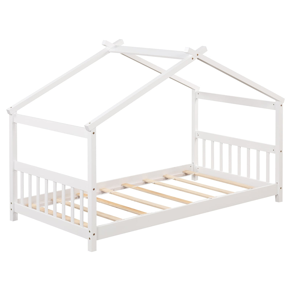 Lit cabane en bois format simple avec toit