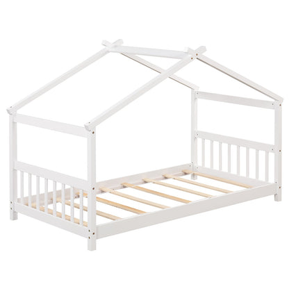 Lit cabane en bois format simple avec toit