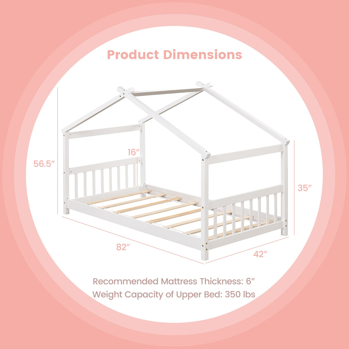 Lit cabane en bois format simple avec toit