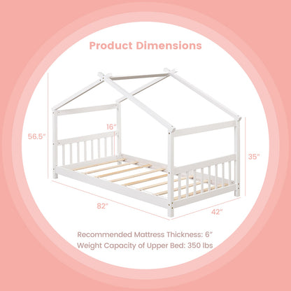 Lit cabane en bois format simple avec toit