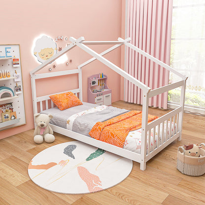 Lit cabane en bois format simple avec toit