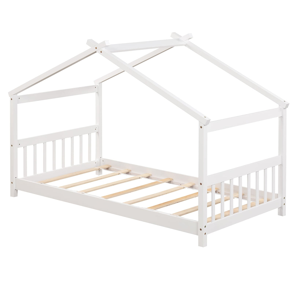 Lit cabane en bois format simple avec toit
