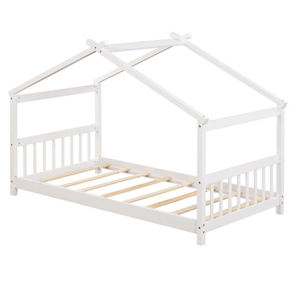 Lit cabane en bois format simple avec toit