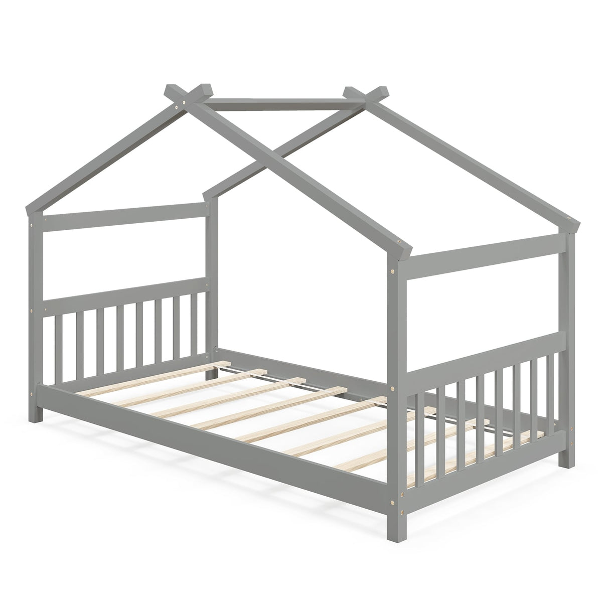 Lit cabane en bois format simple avec toit