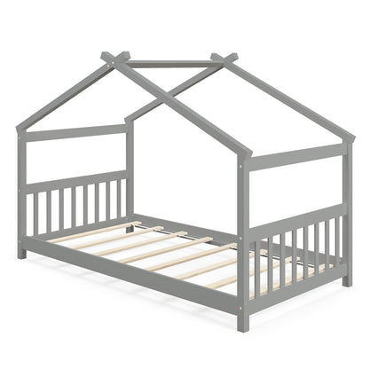 Lit cabane en bois format simple avec toit