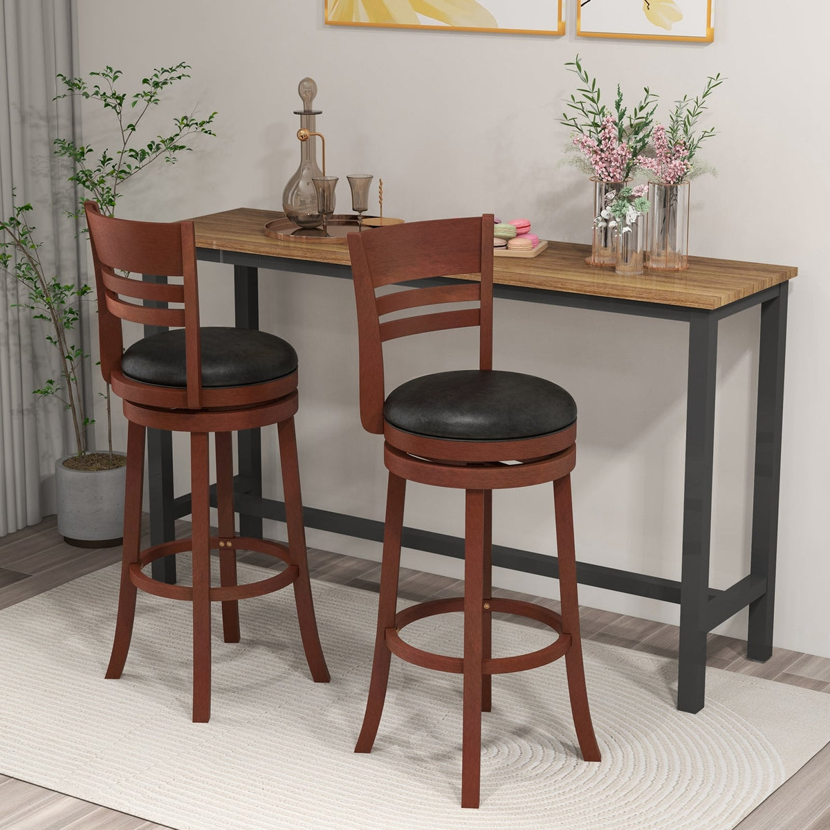 Tabouret de bar pivotant en similicuir — Lot de 2