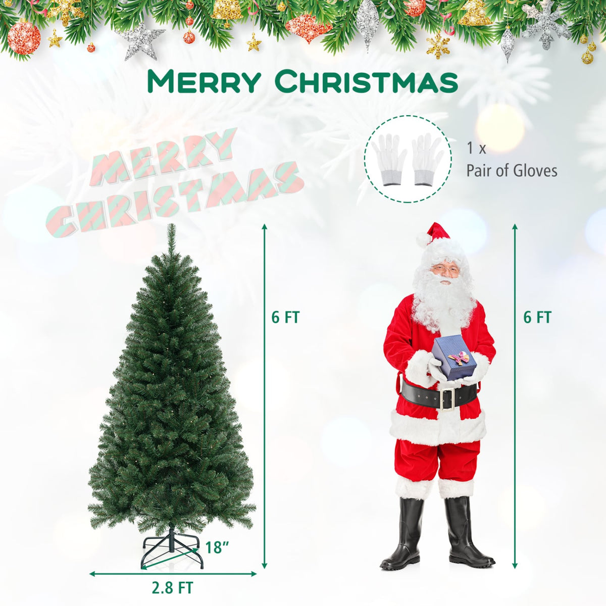 Arbre de Noël artificiel pré-éclairé avec lumières DEL