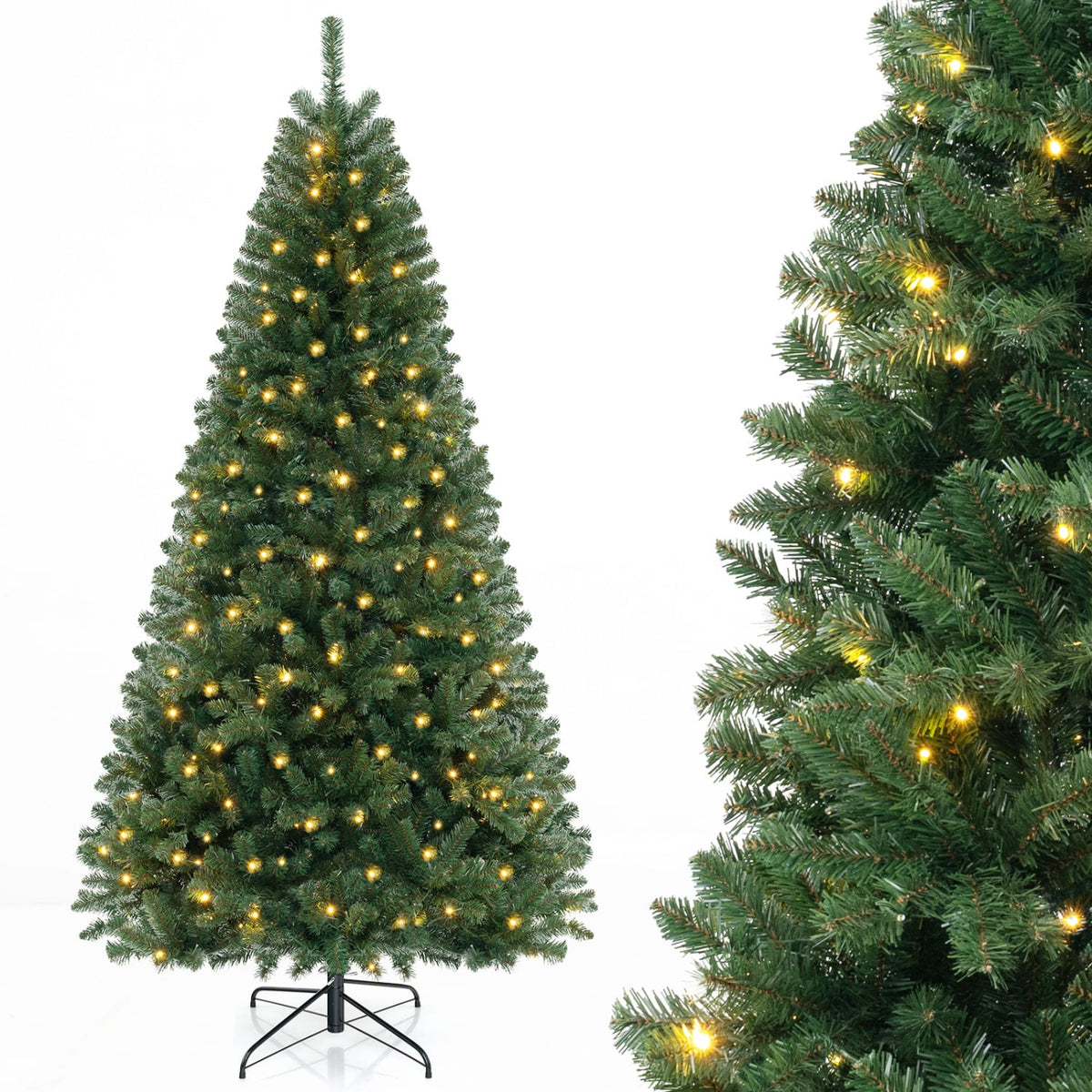 Arbre de Noël artificiel pré-éclairé avec lumières DEL