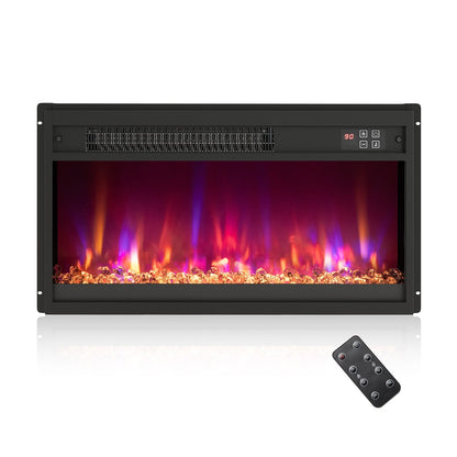 Foyer électrique encastrable 1500W avec télécommande