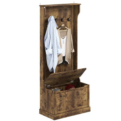 Hall Tree 4-in-1 with Storage Bench Rustic