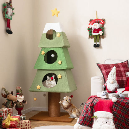 Arbre à chat de Noël à 3 condos
