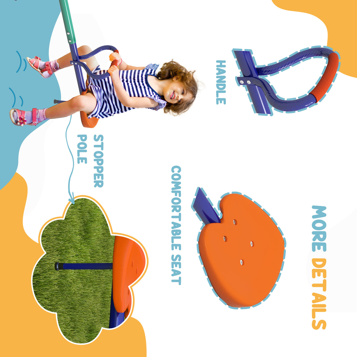 Kids swivel seesaw playground equipment