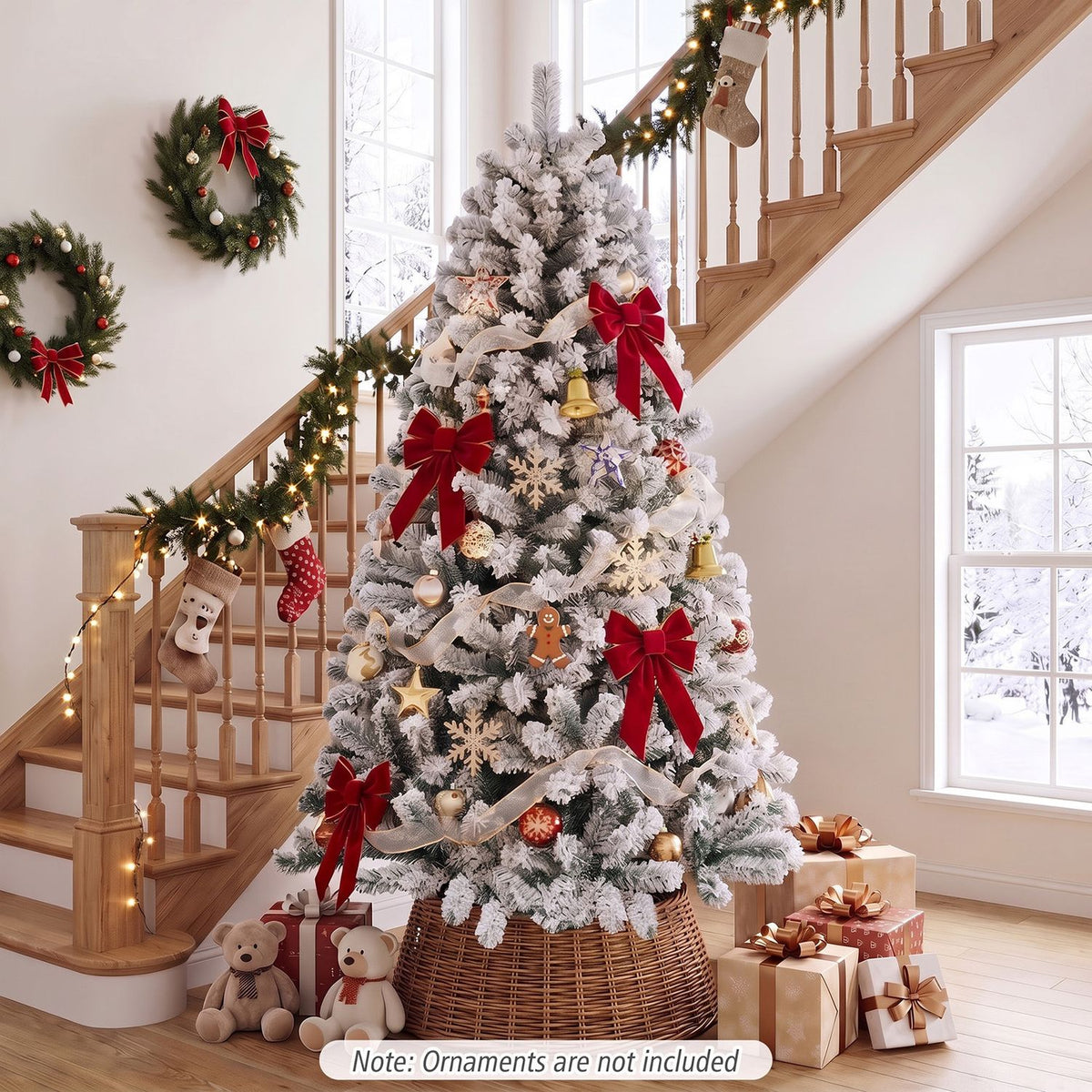 Arbre de Noël artificiel enneigé 229 cm