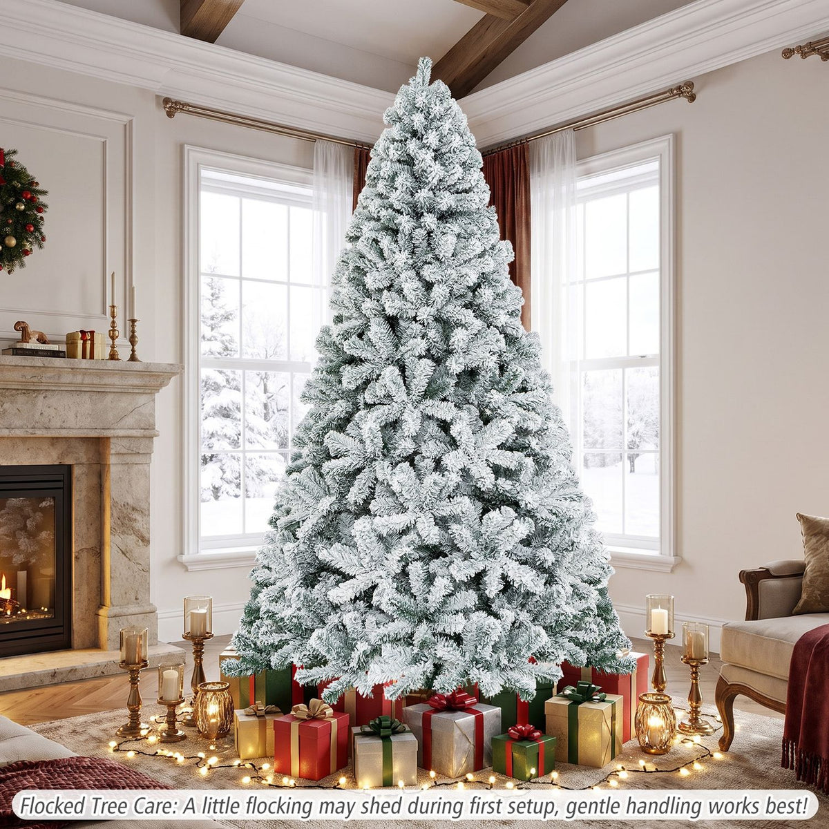 Arbre de Noël artificiel enneigé 229 cm