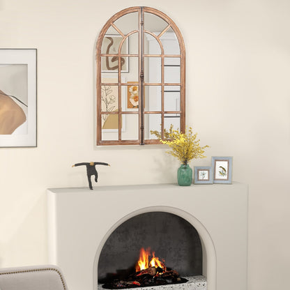 Miroir mural arqué rustique style fenêtre