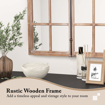 Miroir mural arqué rustique style fenêtre