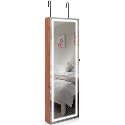 Armoire à bijoux murale avec miroir tactile