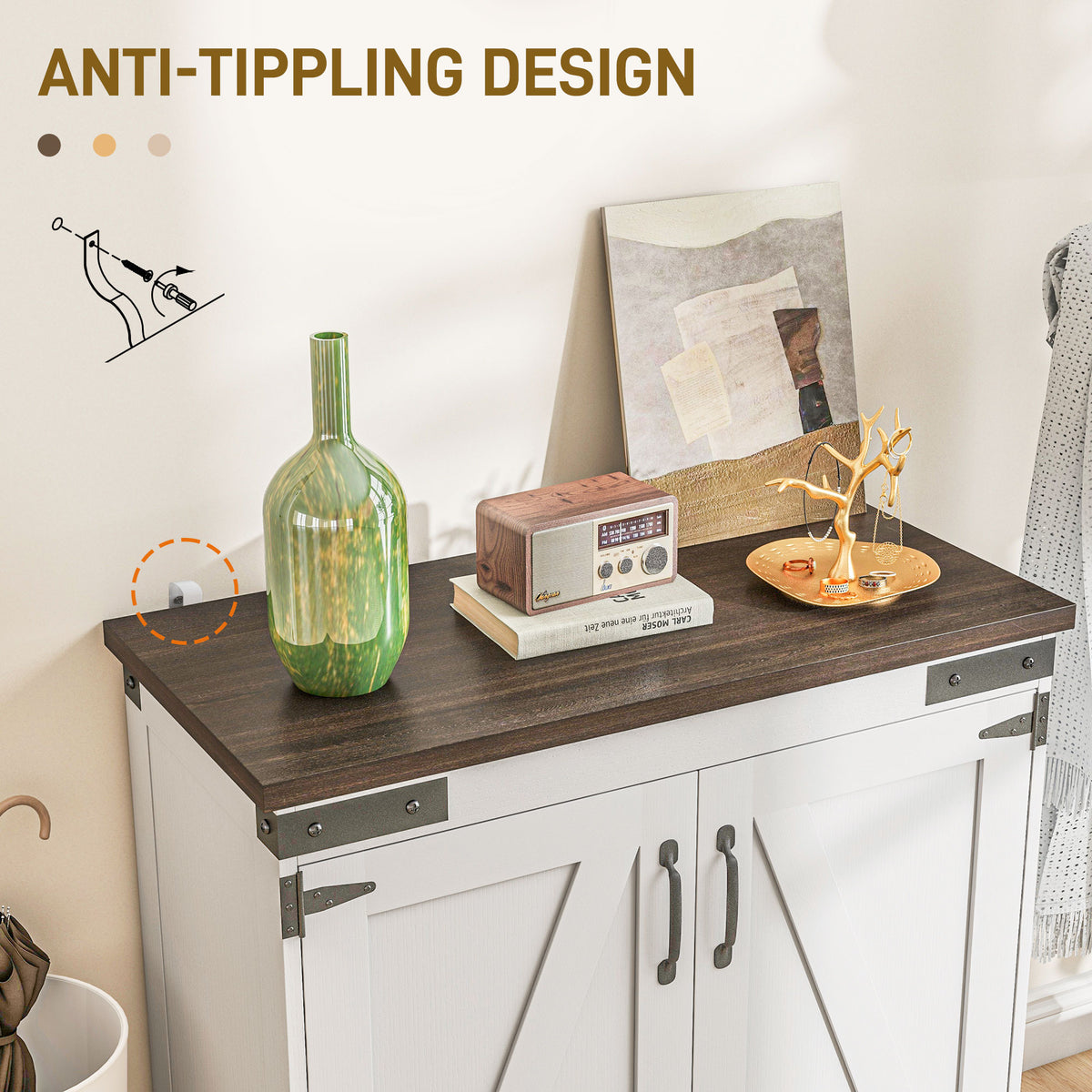 Kitchen Buffet Sideboard with Barn Door