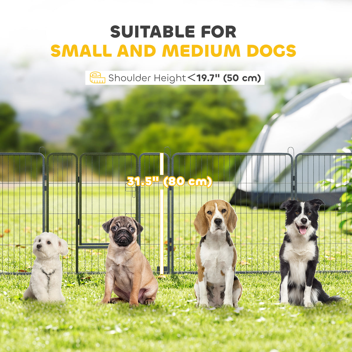 Heavy-duty modular steel dog playpen