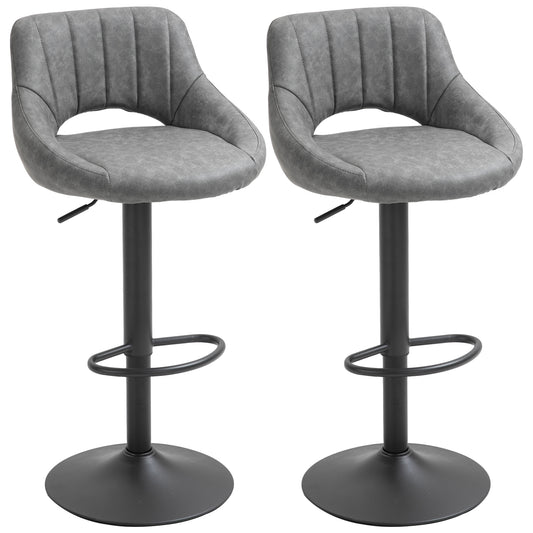 Juego de 2 taburetes de bar giratorios de altura ajustable