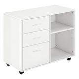 Mobile filing cabinet 3 drawers with open shelves