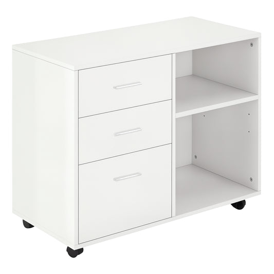 Mobile filing cabinet 3 drawers with open shelves