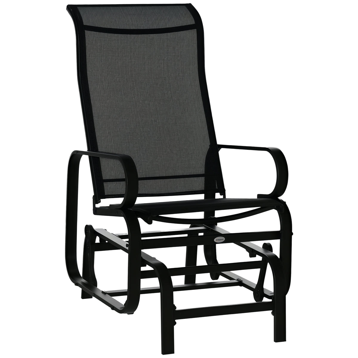 Patio Glider Chair with Breathable Mesh Fabric