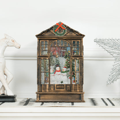 Musical Christmas snow globe lantern with lights