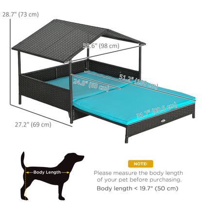 Elevated Dog House with Canopy for Medium Dogs