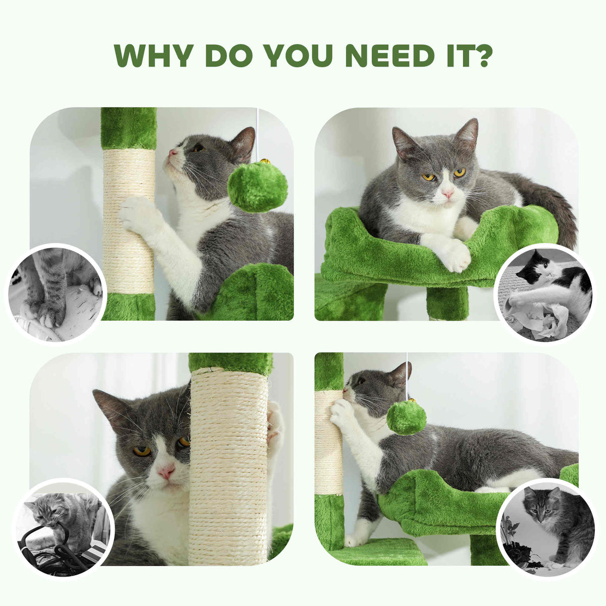 Multi-Level Cat Tree 177 cm with Condos and Hammock