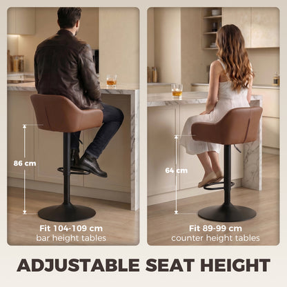 Taburetes de bar ajustables con respaldo — juego de 2