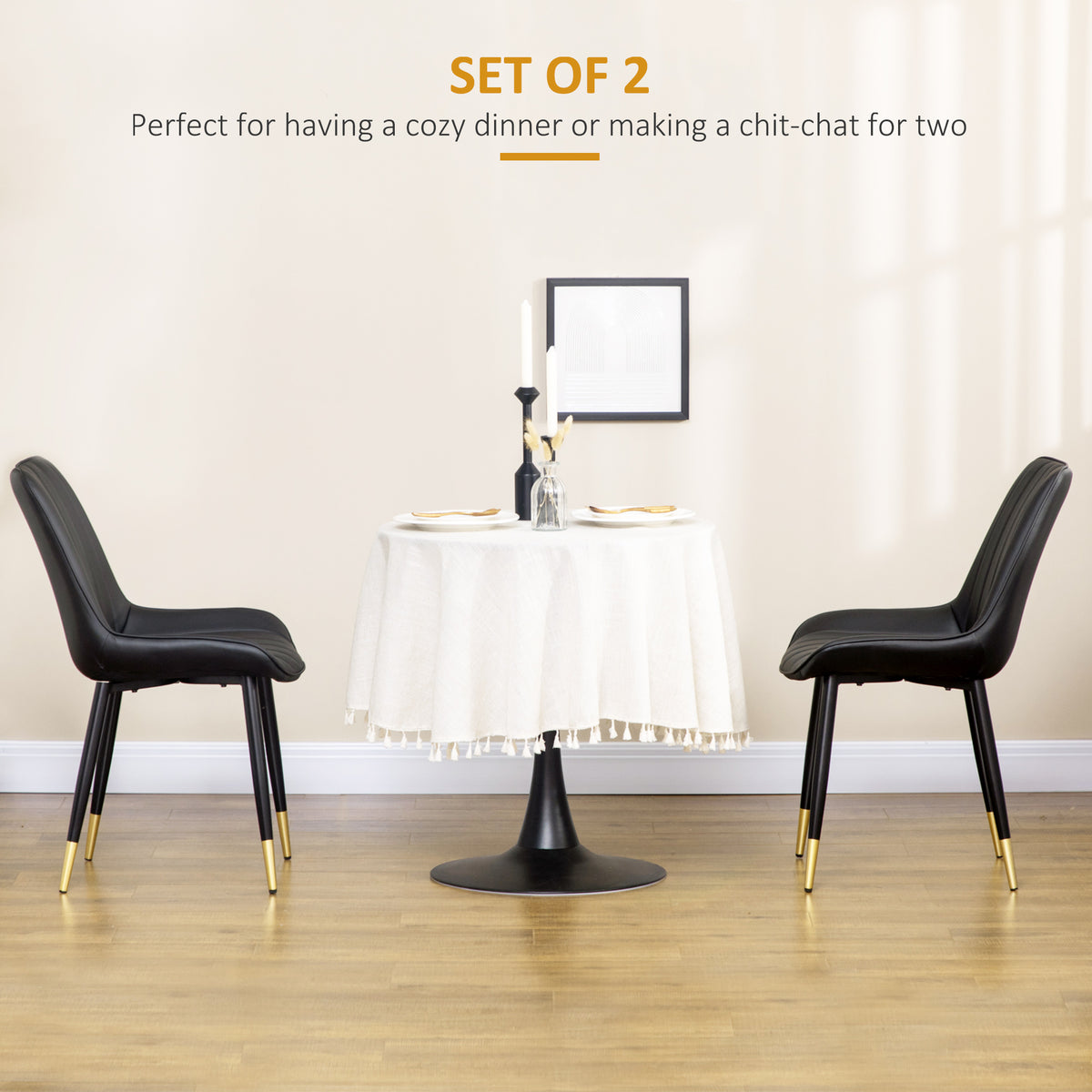 Juego de 2 sillas de comedor modernas