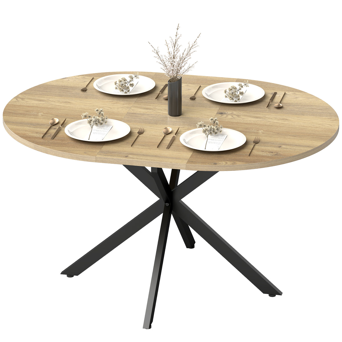 Industrial extendable dining table