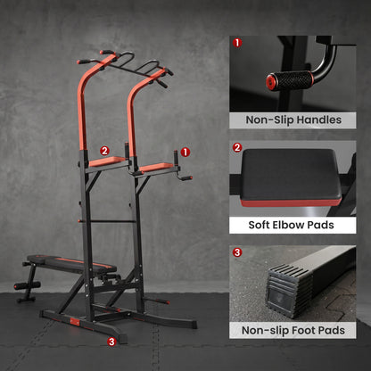 Estación de musculación multifunción con banco de extensiones