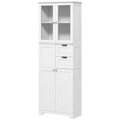 Tall freestanding bathroom storage cabinet adjustable shelves