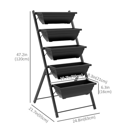 5-Tier Raised Garden Bed with Plant Stand