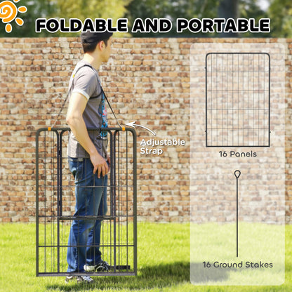 16-Panel dog playpen with strap