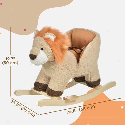 Baby rocking horse plush lion toy