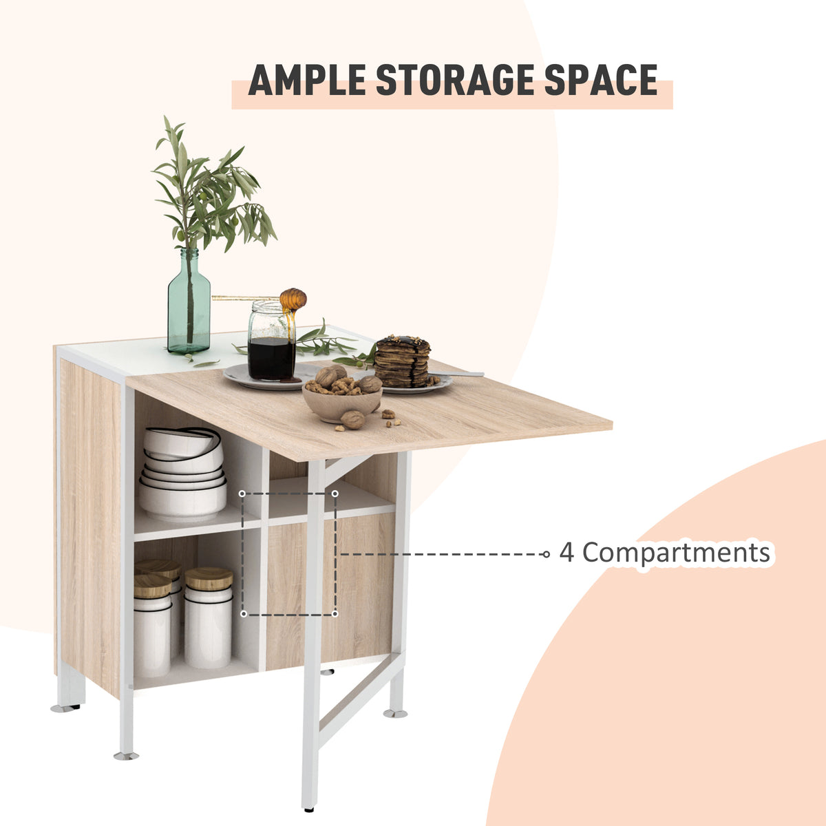 Folding drop leaf dining table