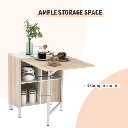 Folding drop leaf dining table