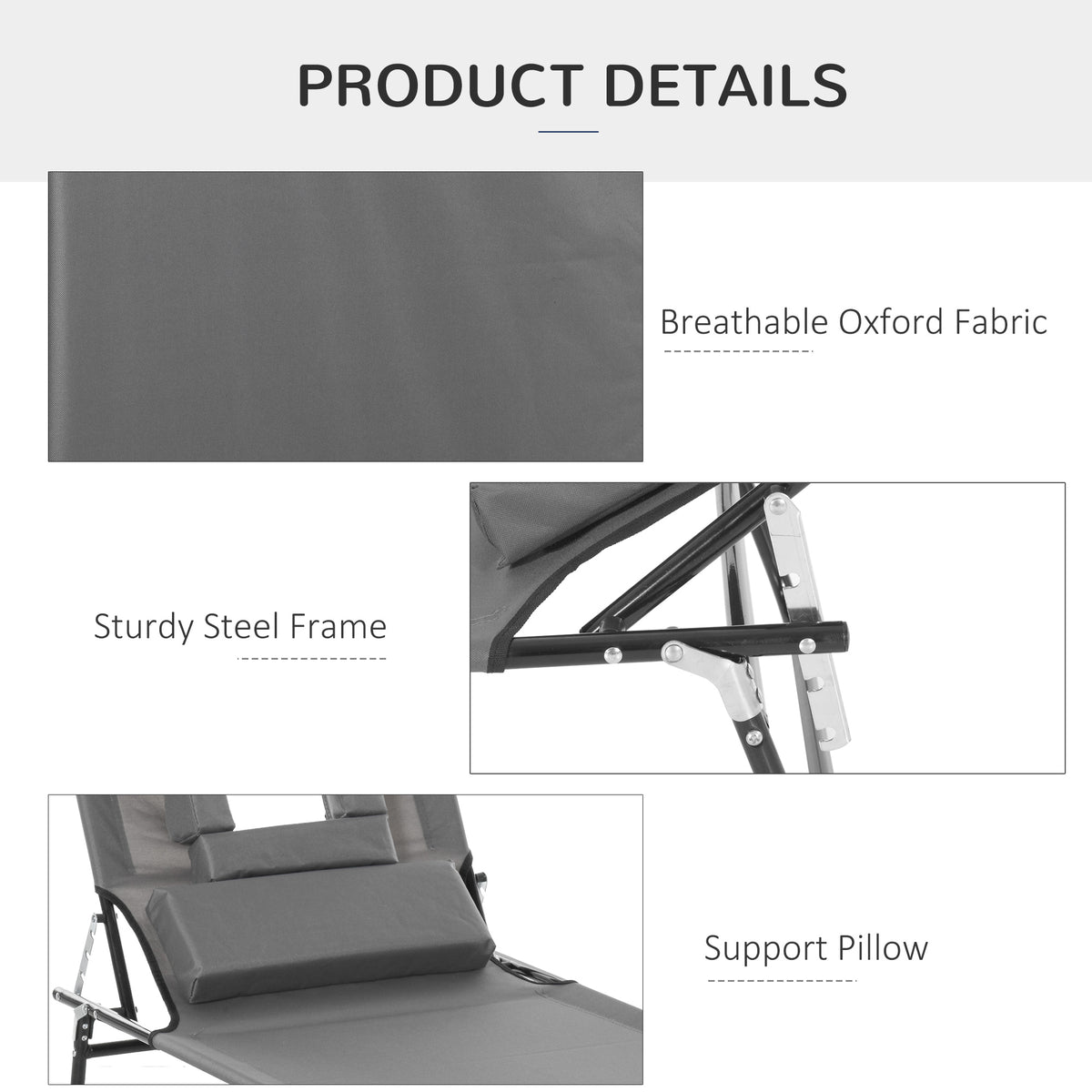 Tumbona plegable con orificio facial ajustable