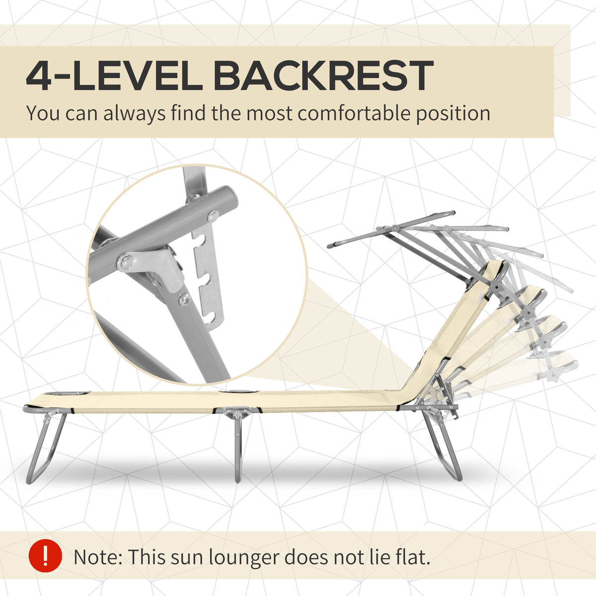 Folding Lounge Chair with Adjustable Sun Shade