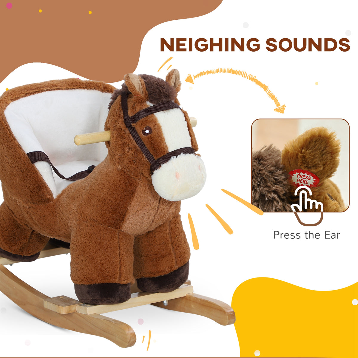Baby plush rocking horse with sound