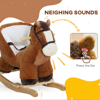 Baby plush rocking horse with sound