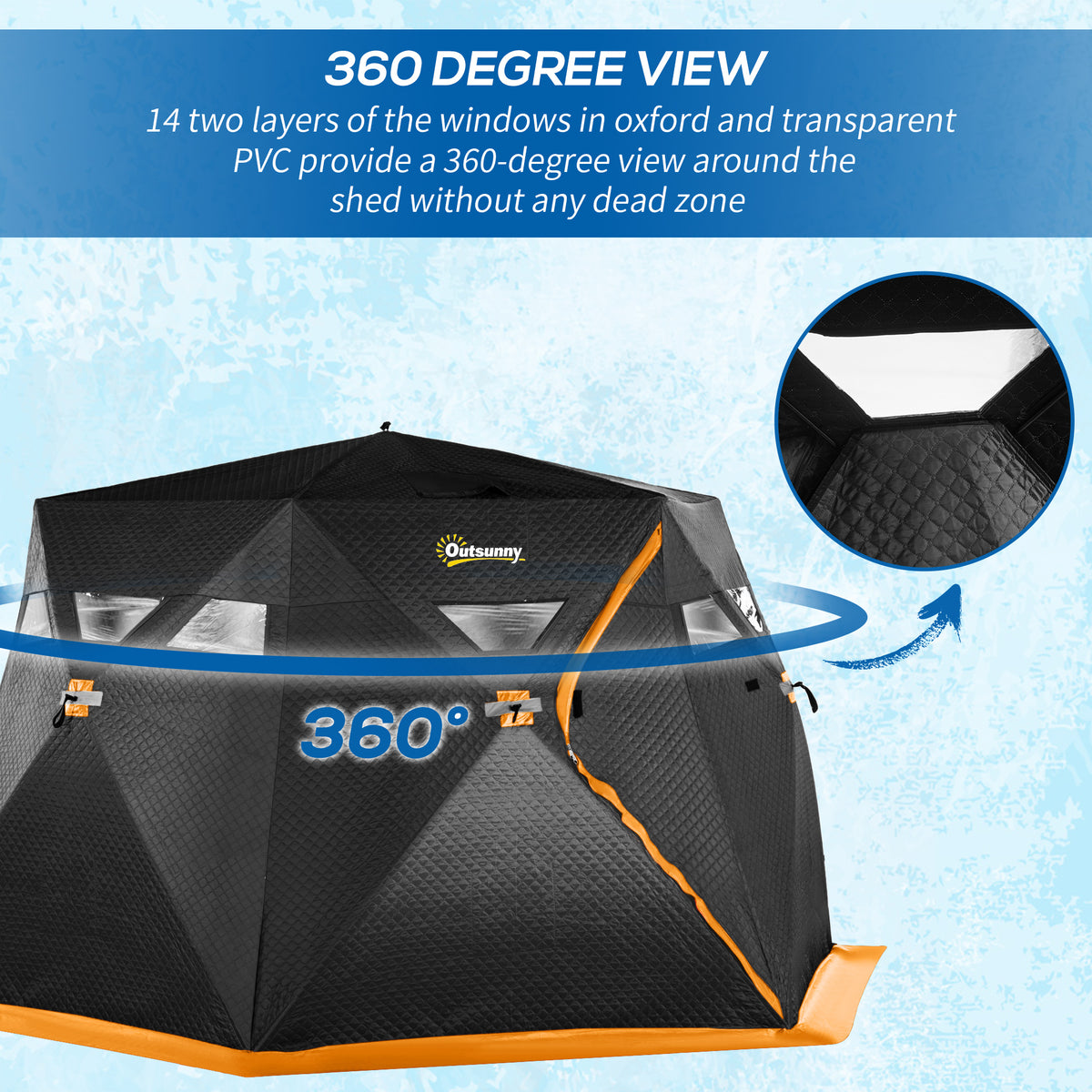 Refugio pop-up aislado para pesca sobre hielo para 4 personas