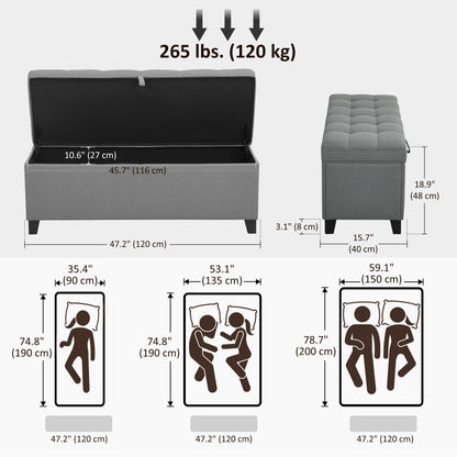 Linen Storage Ottoman Bench